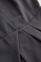 Sophisticated Sleeveless Peplum Jumpsuit In Charcoal Gray
