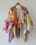 Summer cardigan with gradient stitching and embroidery 7ef0