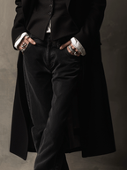 Vintage Noir Tailored Maxi Blazer Coat
