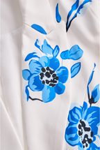 Urban Sleeveless Floral Printed Blazer and Trousers Set