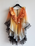 Asymmetrical dress with ruffles for vacation or daily wear 38f2