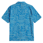 Blue Computer Circuit Button Up Pocket Shirt