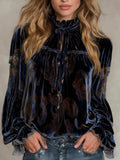 Vintage Sheer Paisley Ruffle Blouse