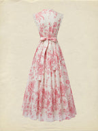 (SIZE:XS-XXL) Maxi Linen Dress , Cap Sleeves, Stand Collar, Floral, Lace, Vintage, Blue
