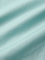 Maxi Linen Dress , Sleeveless, Round Neck, Feather Pattern, Pocket Design, Vintage, Sky Blue
