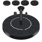 🎁Solar Fountain, Solar Powered Bird Bath Fountain Pump with 4 Nozzles 1.4W Solar Panel Kit Water Pump, Outdoor Watering Submersible Pump for Pond, Pool, Garden, Fish Tank
