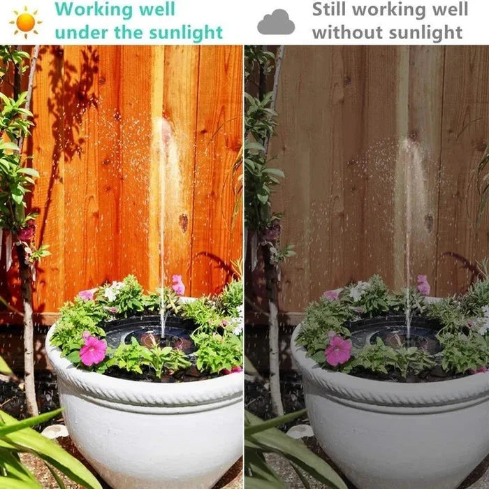 🎁Solar Fountain, Solar Powered Bird Bath Fountain Pump with 4 Nozzles 1.4W Solar Panel Kit Water Pump, Outdoor Watering Submersible Pump for Pond, Pool, Garden, Fish Tank